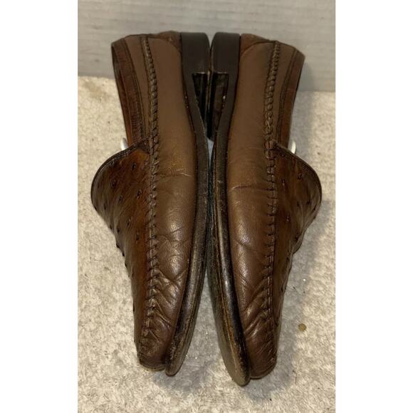 Giorgio’s of palm beach genuine ostrich Leather Men Shoes Sz 8.5 Brown Italy main image 11